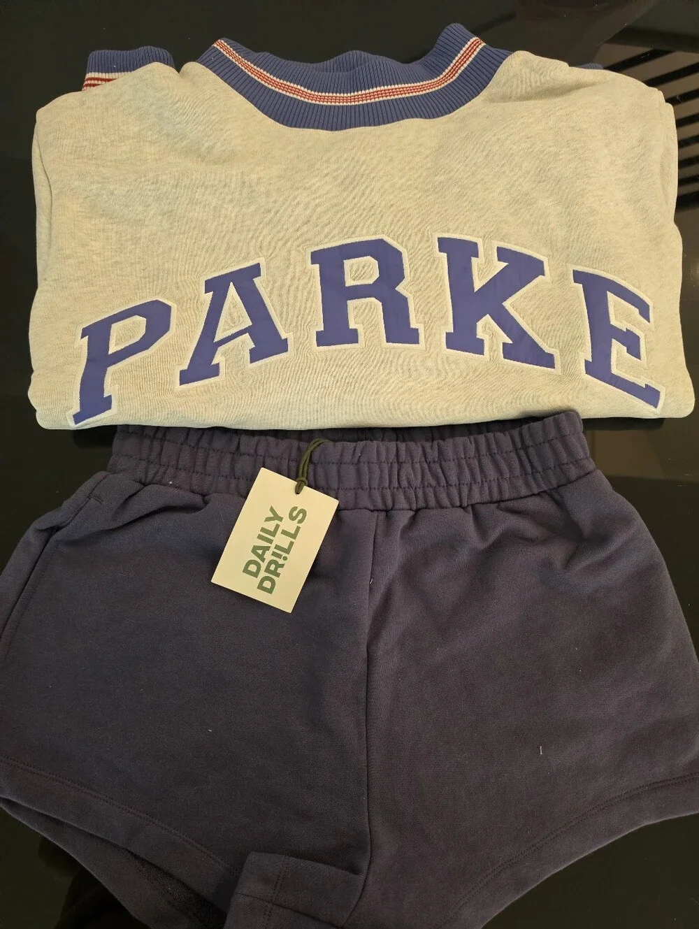 NWT Parke Boardwalk Varsity Mockneck- L/XL & Daily Drills Navy Super Shorts M/L